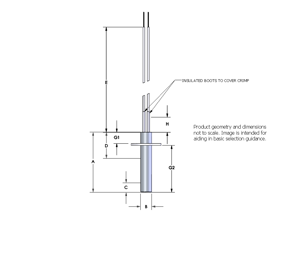 Watlow Firerod Heater, 3/8 x 1 1/4, 240V, 150W