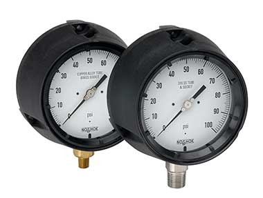 Liquid Filled Process Gauge, 4.5" Dial, 0-200 PSI, 1/4" NPT Brass Lower Mount