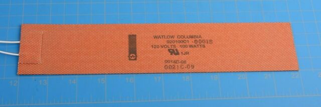 Watlow Wirewound Element; 2" x 20", 120V, 200W, 12" lead Length