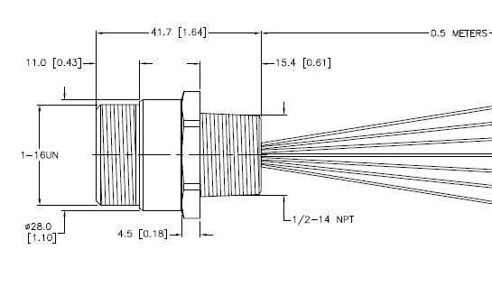 Turck Actuator and Sensor Receptacle, Front Mount (RSF 74-0.5M/14.5/NPT)