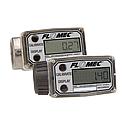 Flomec A1 Series, Paddlewheel Flow Meter, Low Flow, Battery Powered Display, Aluminum Body for Thin Petroleum-Based Fluids - 1" NPTF, Gallon UoM