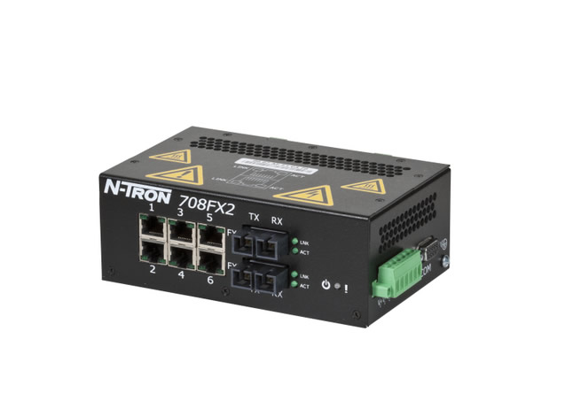 NT-700 Series, 8-Port, N-Tron 708FX2 Managed Industrial Ethernet Switch, SC 2km