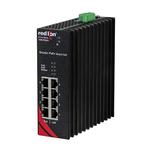 1000-PoE+, 8-Port, N-Tron Gigabit 1000-POE4+ Injector