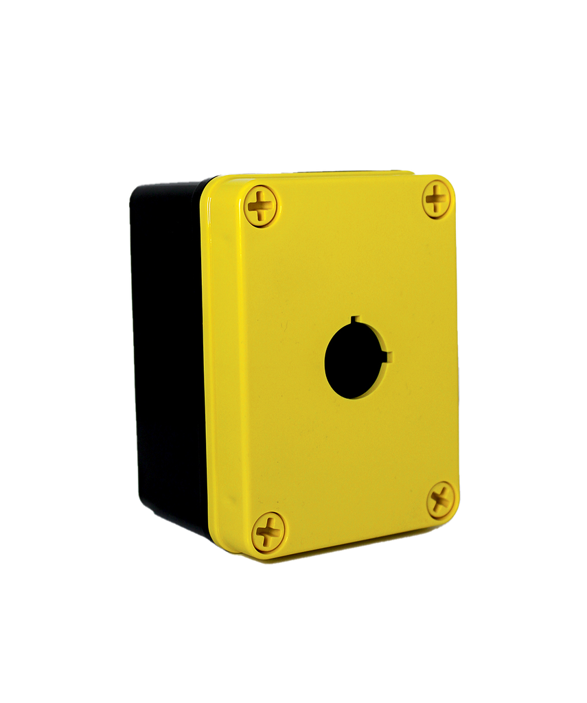 Commander Series Polycarbonate Enclosure 4 x 3 x 2 in. Yellow Push Button 22mm Hole