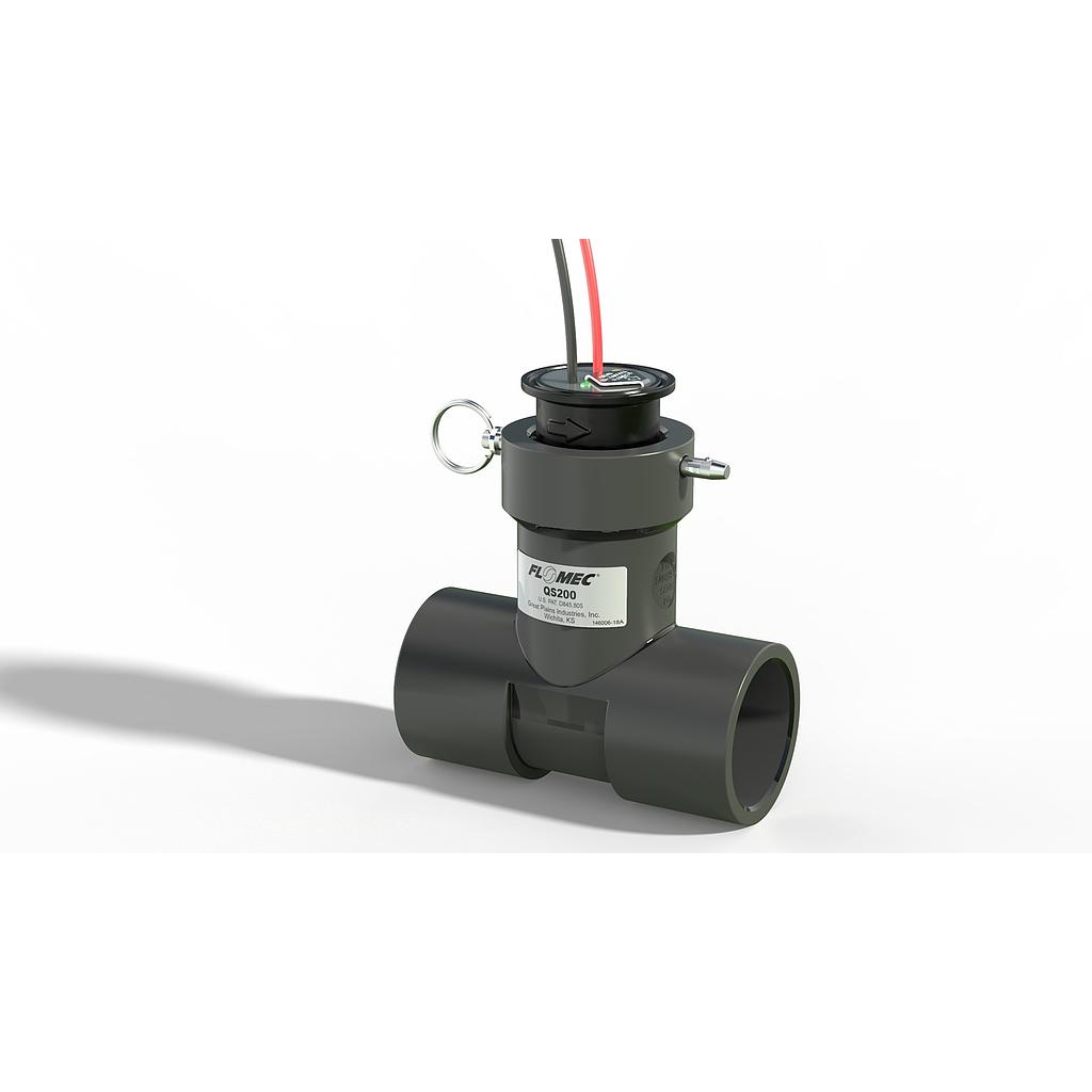 Flomec QS200 Series Insertion Ultrasonic Flowmeter, 2" Glue Fittings, Pulse output