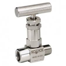 100 Series, Hard Seat Needle Valve,  Non-Rotating V Tip, 1/4" NPTM X 1/4 NPTF PANEL MOUNT