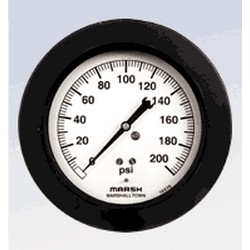 PRESSURE GAUGE 30"-0 hg VAC. 4.5" 1/4"LBM FLUSH MT 1% ACCURACY