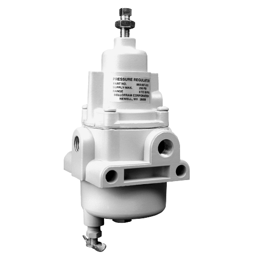 Bellofram T50 Piggyback Filter/Dripwell Regulator (with square head adj. Screw), 1/4" NPT, 0-35 psi