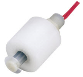 LS-3 PVDF Float, 1" Dia, 1/2" Actuation Level, .86 Min Specific Gravity, 1/8"NPT, Teflon Jacketed Lead Wires