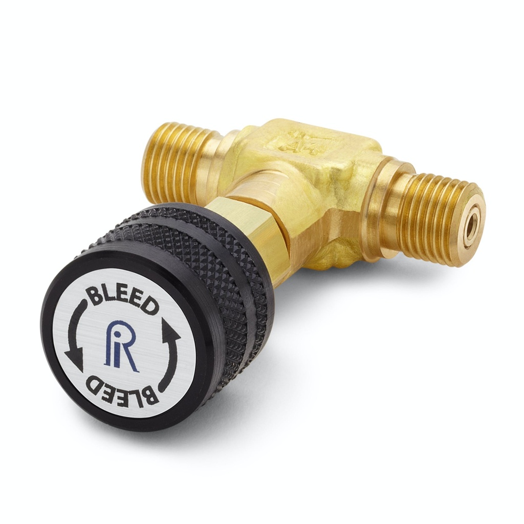 Male Quick-test x male Quick-test in-line vent valve, brass