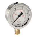 900 Series Liquid Filled Pressure Gauge, 0 psi to 200 psi, Dry Gauge
