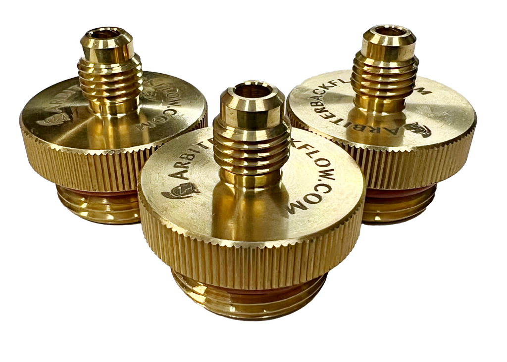 Set of 3 quick disconnect testing fittings in brass 3/4" size