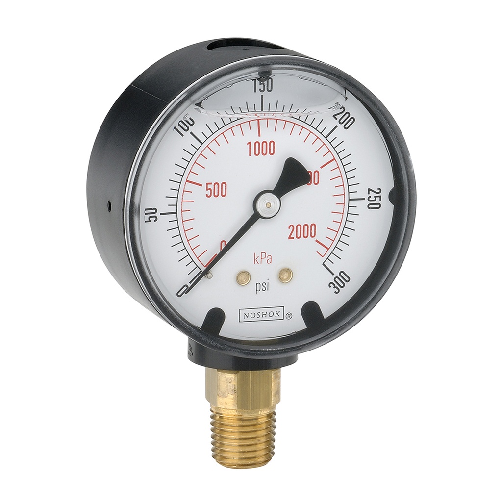 900 Series Liquid Filled Pressure Gauge, 0 psi to 3,000 psi