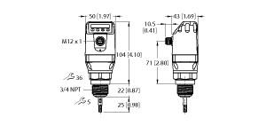 Turck Level Sensor, With Analog Output and 2 ×  Switching Outputs (LS-534-0000-LIU22PN8X-H1151)