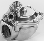 DUST COLLECTOR SOLENOID VALVE, MAIN PULSE VALVE, HIGH FLOW, ALUM BODY, REMOTE PILOT CONSTRUCTION, 1"