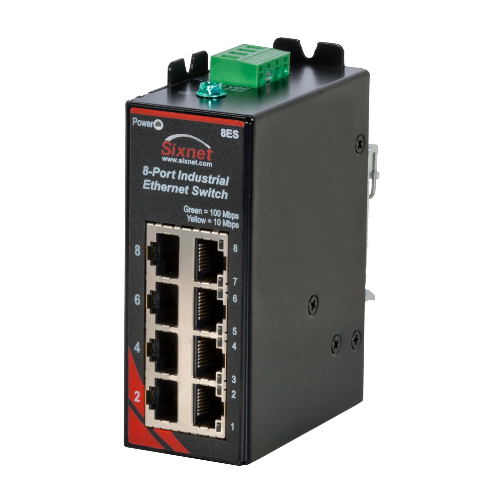 SLX Series, 8-Port, Sixnet SLX-8ES Unmanaged Industrial Ethernet Switch