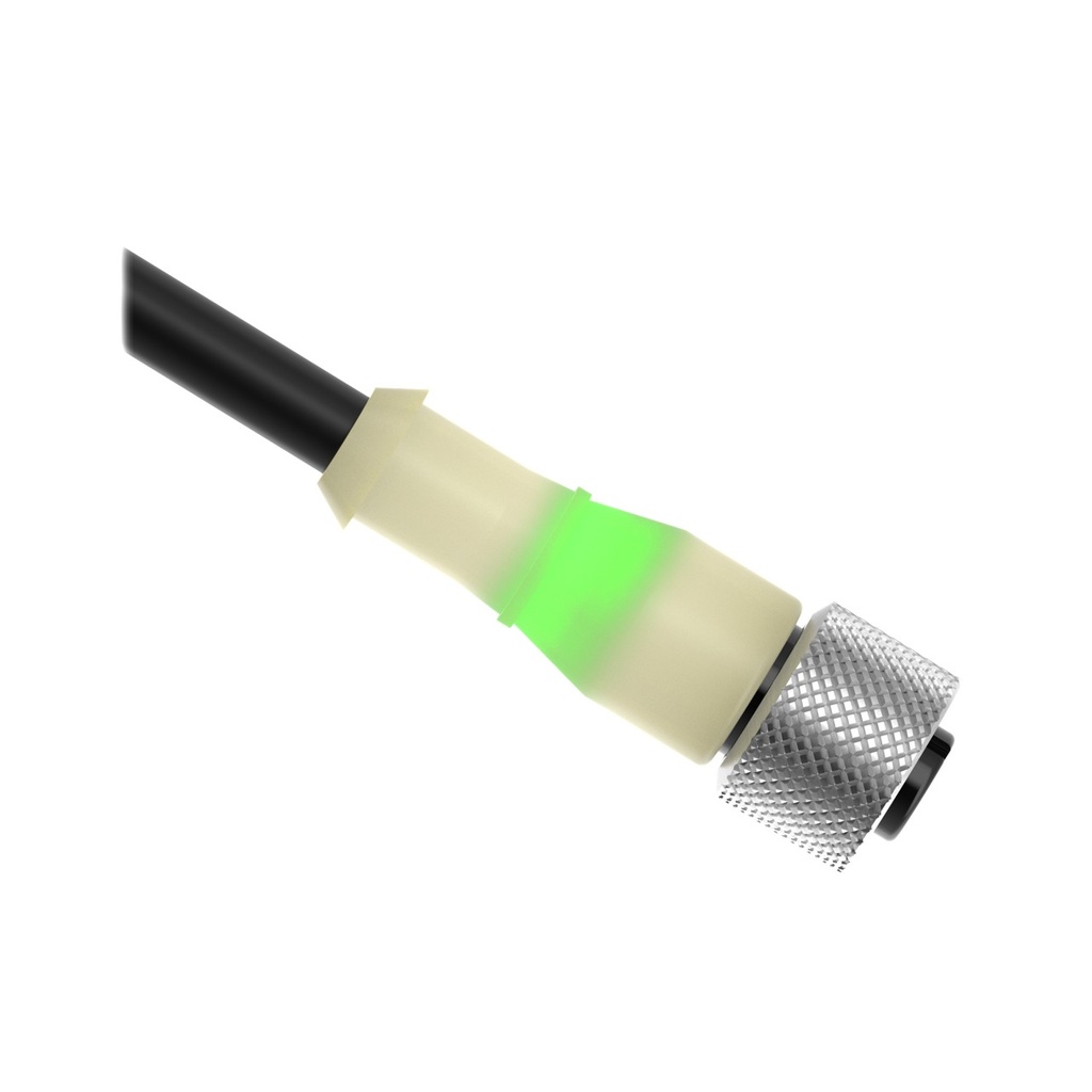 Cordset Lighted A-Code M12 Single Ended (MQDC-406-GYP)