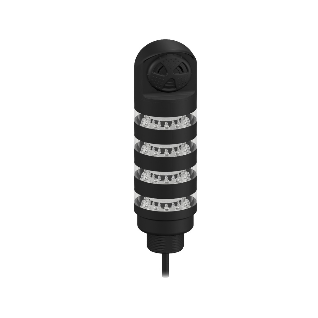 Tl50 Pro Tower Light With Sealed Loud Audible, Beacon, Black Housing: 4 Lighted Segments (TL50PBL4ALSQ)