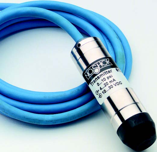 Noshok Series 612 Submersible Transmitter, 0-10PSI, 4-20mA, 50FT Cable, 0.125% Accuracy, Desiccent Cartridge