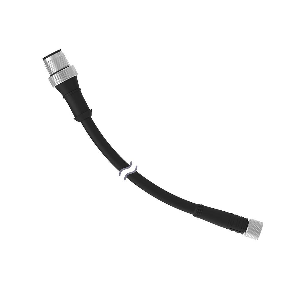 Cordset M8 Threaded to A-Code M12 Double Ended (PKG3M-.5-MQDCM4IO)