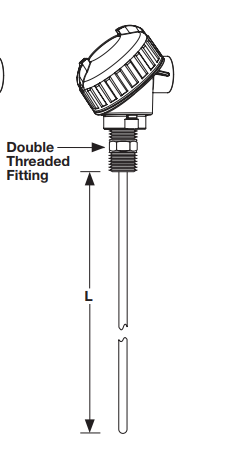 Watlow RTD Sensor Style RR Style RTD with Double Fitting