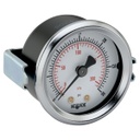 100 Series Pressure Gauge, 2" Steel Panel Mount Case, 100 psi/kPa, 1/4" NPT Brass Center Back Connection