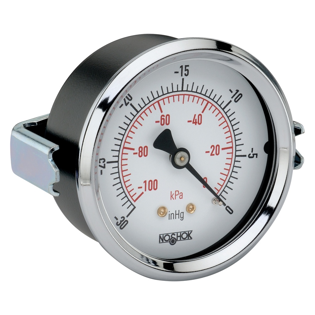 100 Series Pressure Gauge, 100 Series Pressure Gauge, 2.5" Steel Panel Mount Case, 160 psi/kPa, 1/4" NPT Brass Center Back Connection
