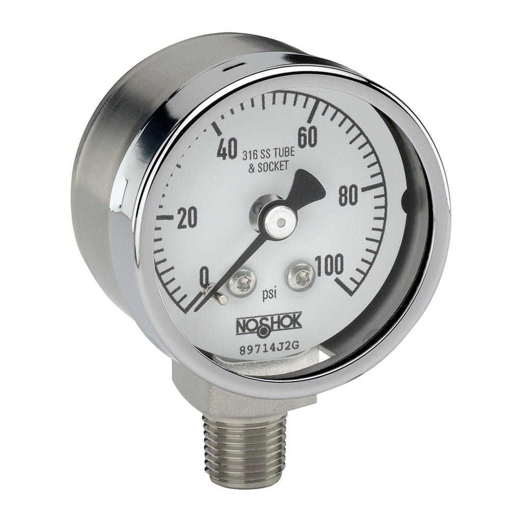 400 Series Stainless Steel Dry Pressure Gauge, 0 psi to 30 psi