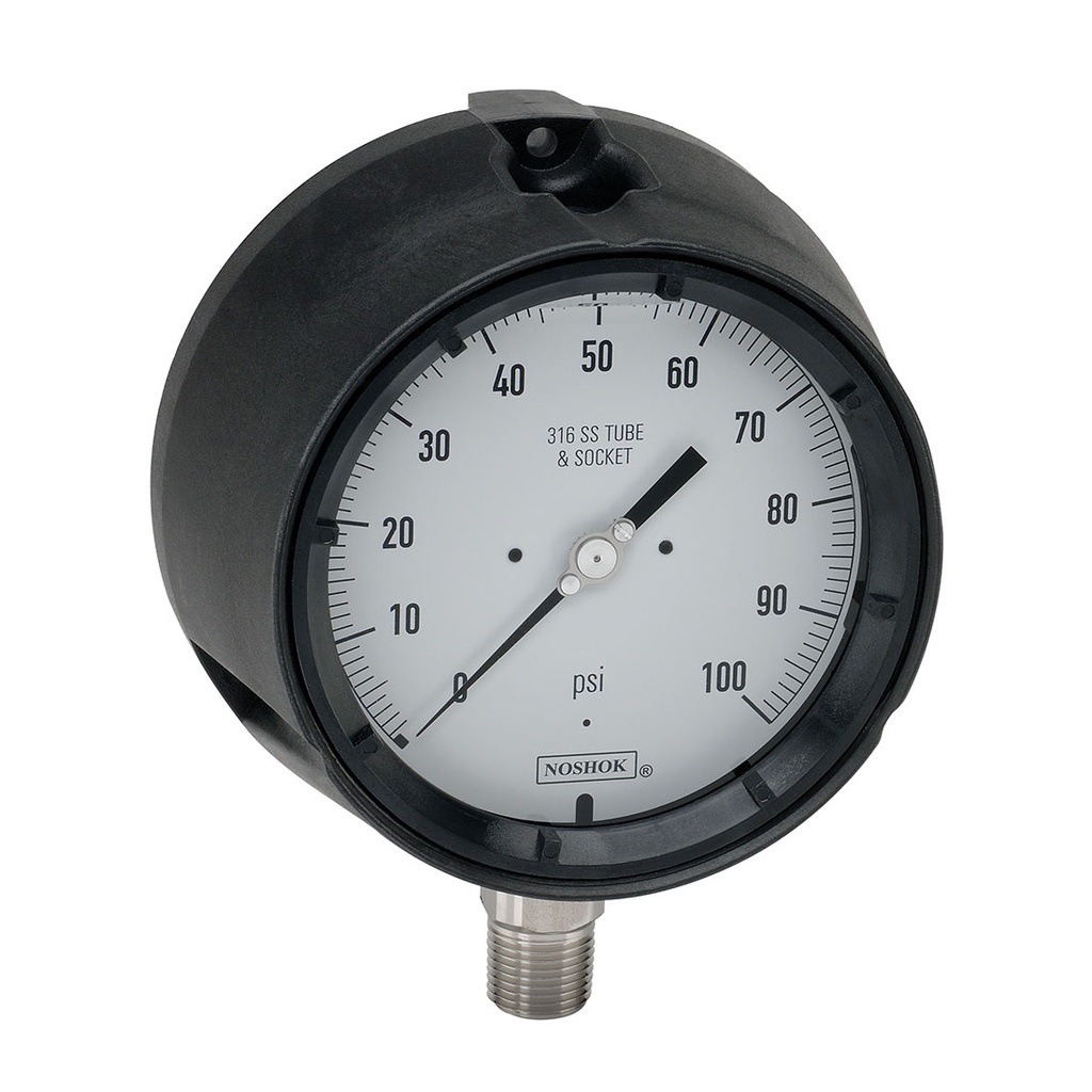 700 Series Glycerin Filled Process Pressure Gauge, 4.5" Dial, 3,000 PSI Range, 1/4" Stainless Steel Lower Conenction