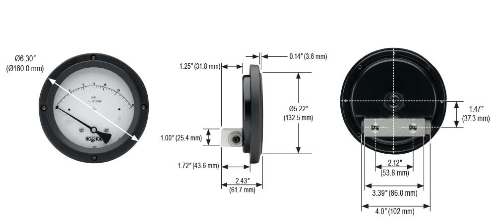 1000 Series Differential Gauge, 0 psid to 10 psid