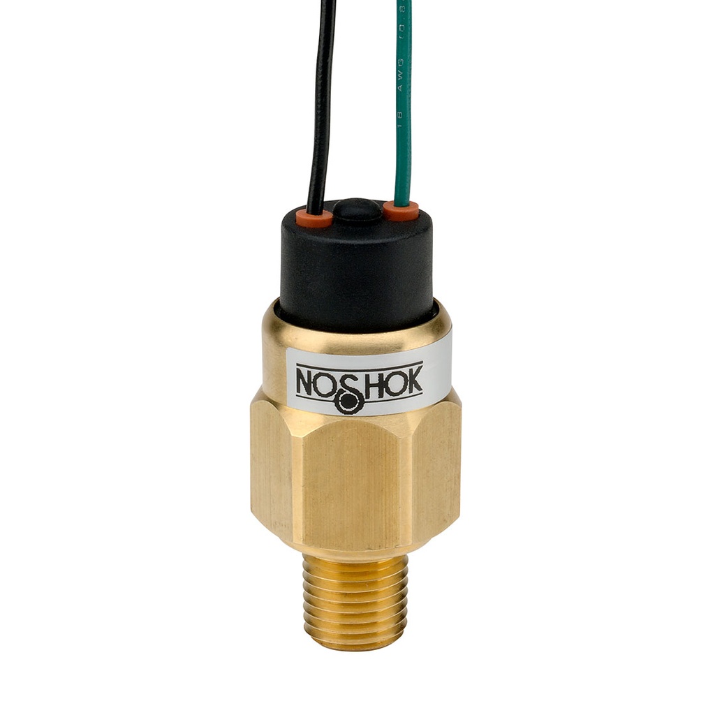 100 Series Mechanical Compact Low Pressure Switch, 50 to 150 psig, 1/8" NPT-Male, SPST, N.C., 18" Flying Leads