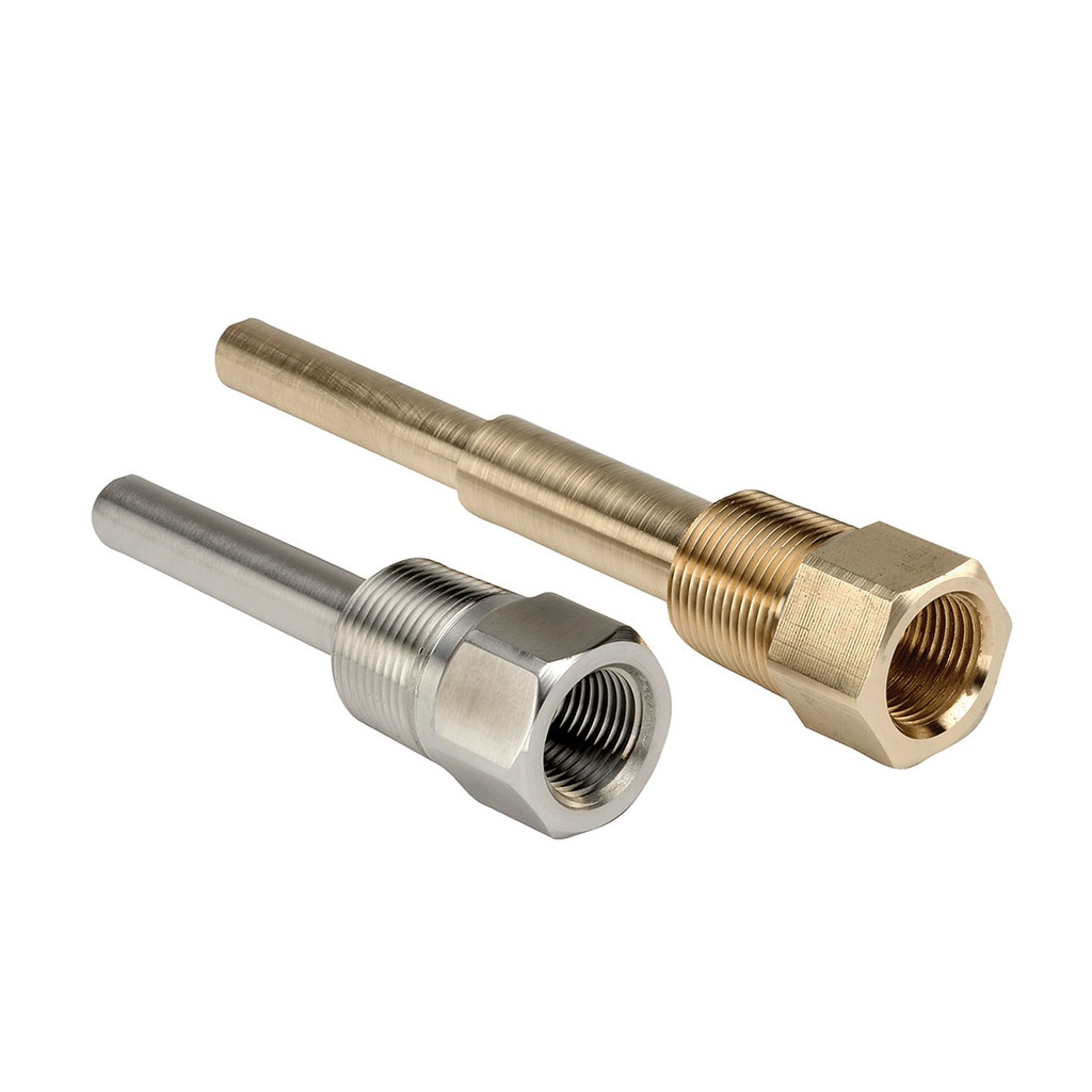 50 Series Straight Shank Thermowell, 1/2" NPT, 316 SS to 1/2" NPT-Male, 2.5" Stem