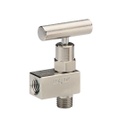 100 Series Mini, Hard Seat Needle Valve, 1/4" NPT, Female x Female, Angle, Steel, 0.172" Orifice