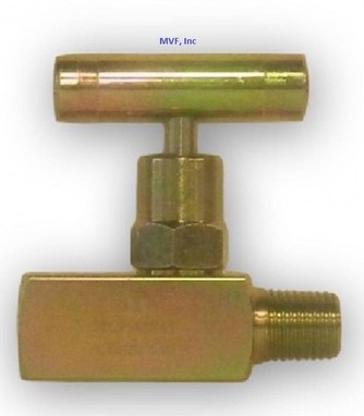 100 Series Mini, Hard Seat Needle Valve, 1/4" NPT, Male x Female, Brass, 0.172" Orifice w/Mini T Handle