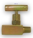 100 Series Mini, Hard Seat Needle Valve, 1/4" NPT, Male x Female, Brass, 0.172" Orifice w/Mini T Handle