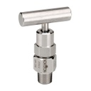 800/850 Series Bleed Needle Valve, 1/4" NPT, Male, Brass, 0.159" Bleed Port