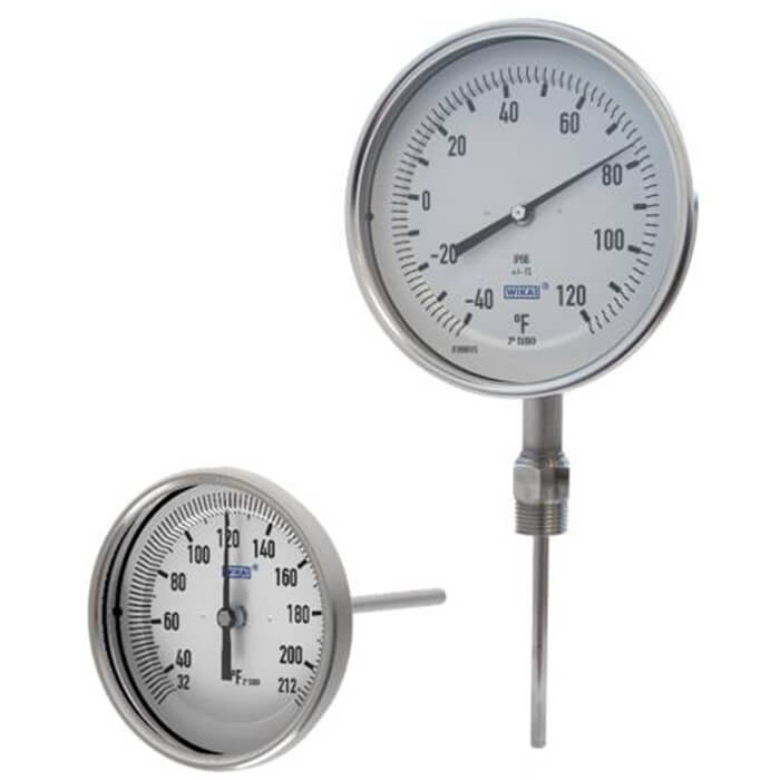 Wika TG.51 Series Bimetal Thermometer, 0 to 250 °F
