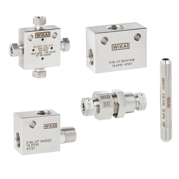 Wika HPBV Series Cross, 316L SS, 3/4" Coned & Threaded, 20000 psi