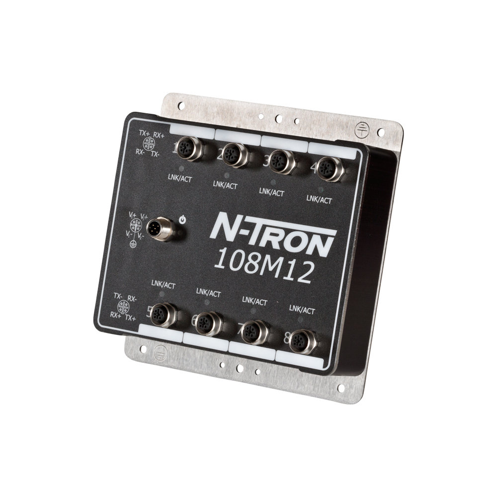100 Series, 8-Port, N-Tron 108M12 HV IP67 Rated Unmanaged Industrial Ethernet Switch