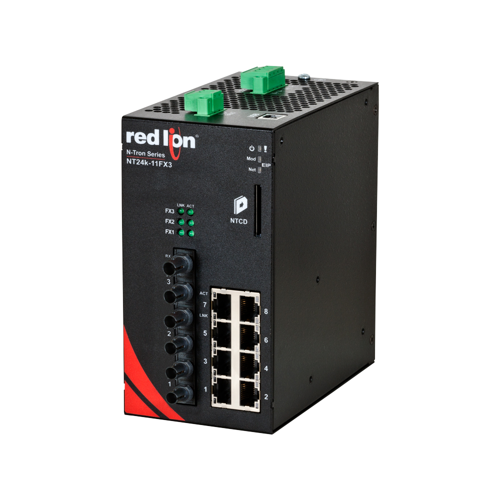 NT24k Series, 11-Port, N-Tron NT24k®-11FXE3 Managed Gigabit Ethernet Switch, ST 80km