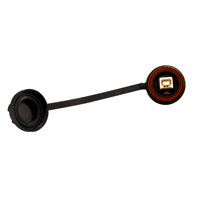 USB Type B Front to USB Type A Rear Panel-Mount Connector