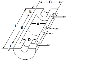 Ceramic Fiber Heater, Full Vestibule, 19" x 36", 9000 Watts, 240VAC, .140 Thermocouple Tube,