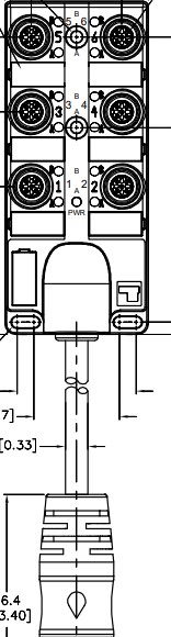 Turck Actuator and Sensor Junction Box, 6 Port (6MB12Z-5-0.2-RKM 120)