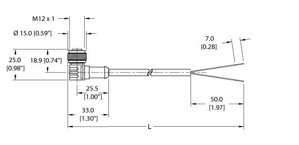 Turck Actuator and Sensor Cordset, Connection Cable (WK 4.2T-4)