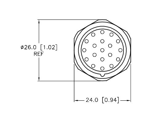 Turck Actuator and Sensor Receptacle, Front Mount (CKF 19-19-1)
