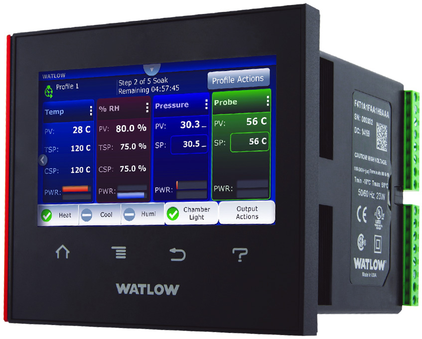 1/4 DIN WATLOW F4T TOUCHSCREEN 2-LOOP CONTROLLER, CASCADE CONTROL