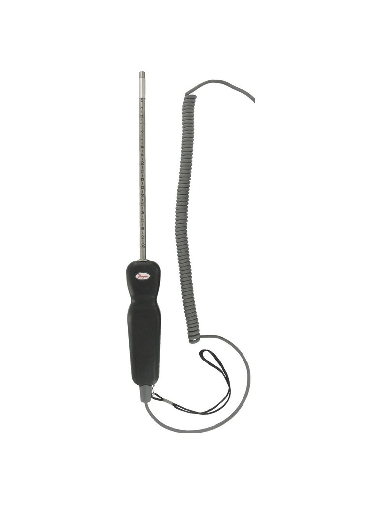 Thermo Anemometer Air Velocity & Temperature Probe With Coiled Cable, 8" Insertion Length