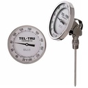 Tel-Tru 5" Dial Thermometer, Adjustable Angle Connected, 0/250F, 1/2" NPT, 2.5" Stem
