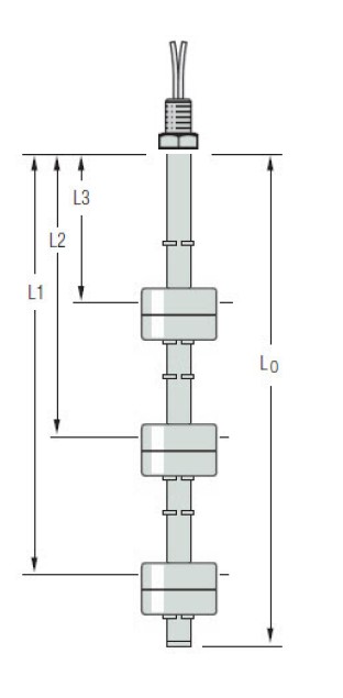 LS-700 LEVEL SWITCH, LS-700-6-SS-SS-SPST-020-GR1-3