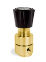 Pressure Reducing Regulator, Brass Body, 0-100 PSI (0-6.9 Bar) Outlet, 1/2" NPT, 3000 PSIG Max Inlet Pressure, No Gauge Ports, PCTFE Seat